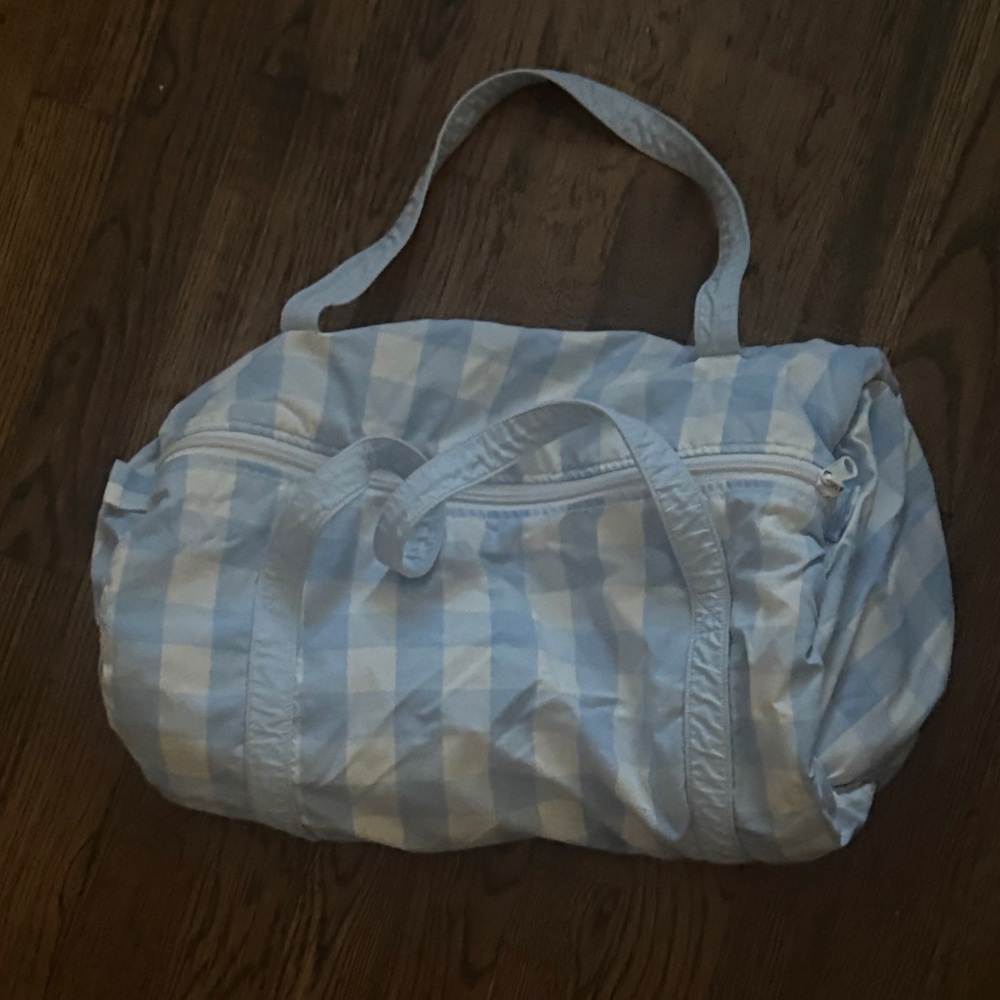 Blue Checkered Duffel Bag NWOT - ready for embroidery